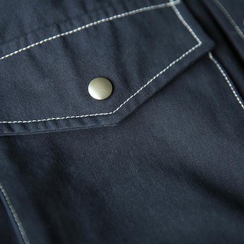 dark blue coat oversize cotton Coat New casual jackets pockets - Omychic