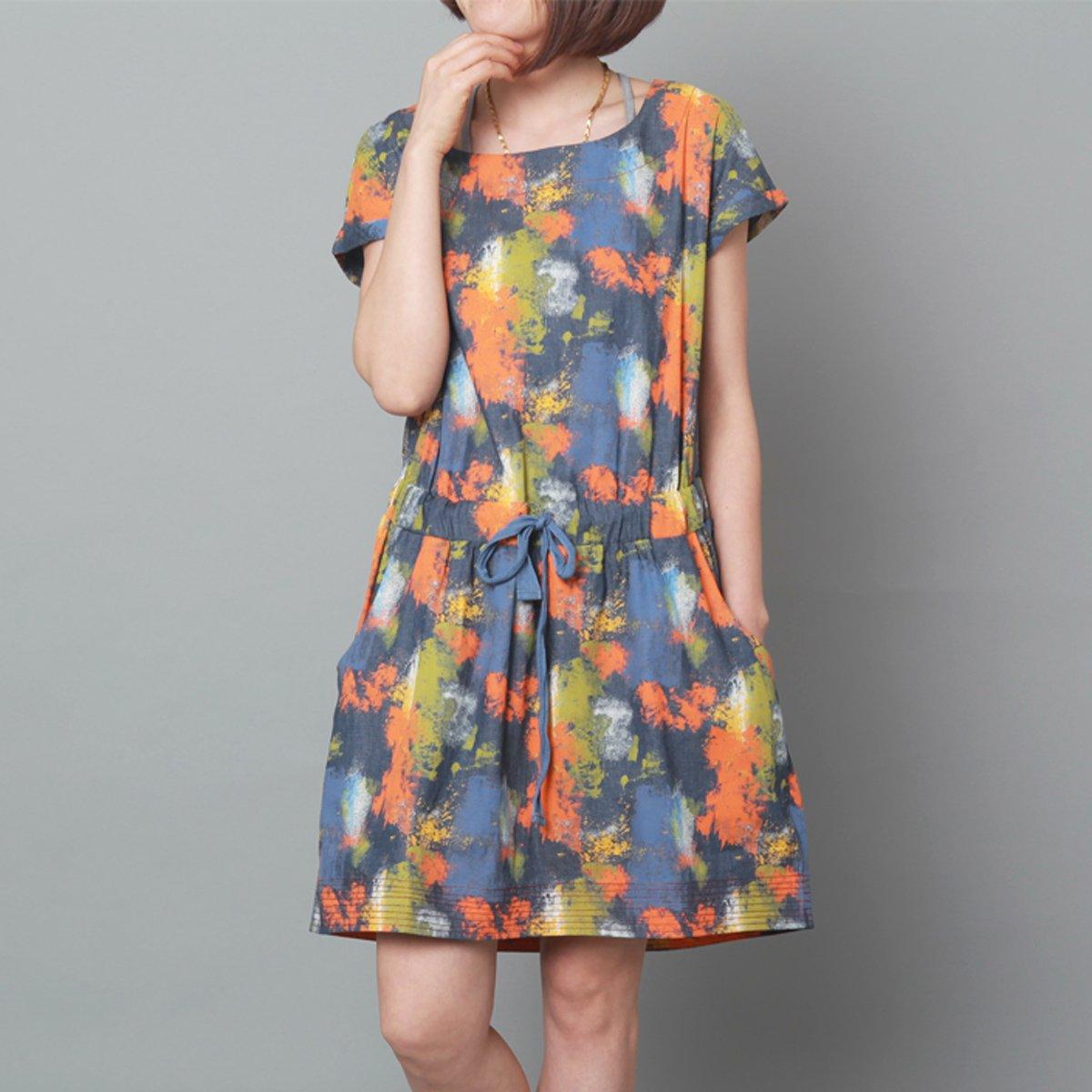 dark blue summer denim dress plus size floral denim sundress - Omychic