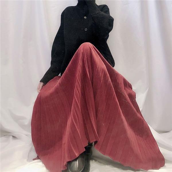 Plus Size Small Fresh Casual Style 2020 Winter Elegant Solid Color Loose Skirt - Omychic