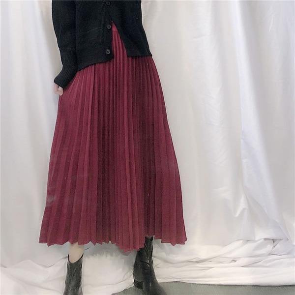 Plus Size Small Fresh Casual Style 2020 Winter Elegant Solid Color Loose Skirt - Omychic