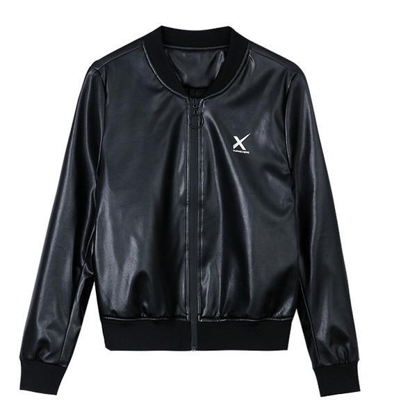 plus size oversize black PU Faux Leather Jackets women casual Loose autumn Zipper Wild Motor Biker Jacket 2020 Clothes Coat - Omychic