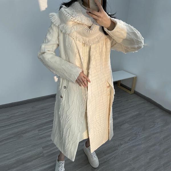 Fashion Single Breasted Turn-down Collar Loose Women Coat Simplicity Temperament - Omychic