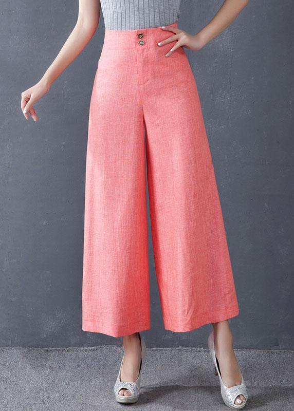 diy Blue High Waist Button Wide Leg Fall Pants Trousers - Omychic