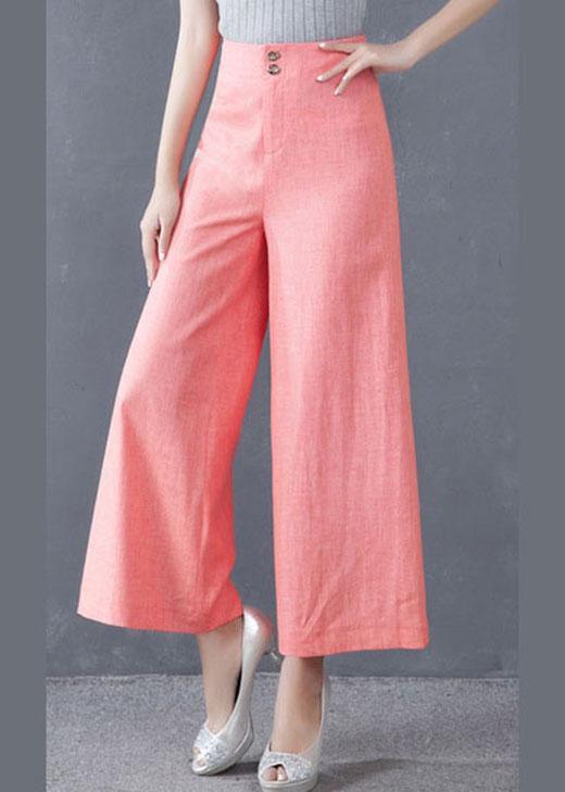 diy Blue High Waist Button Wide Leg Fall Pants Trousers - Omychic