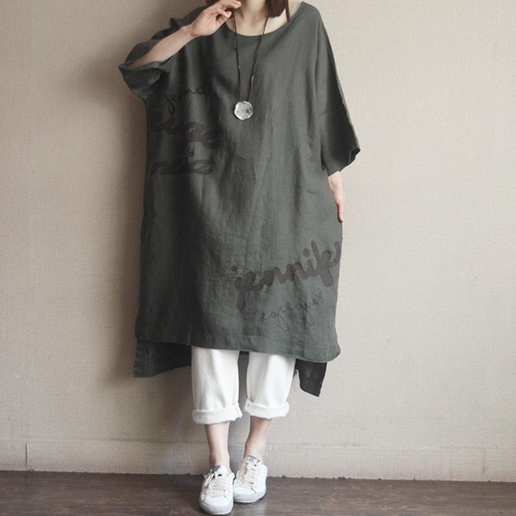 Casual Round Neck Cotton Embroidery Dress - Omychic