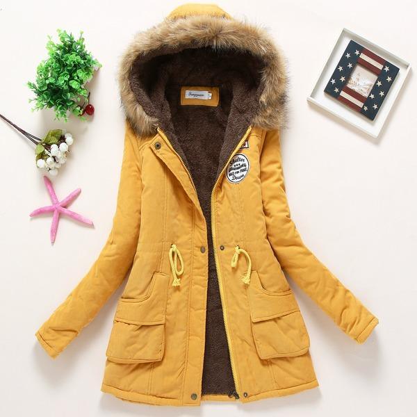 Winter women coat  Casual Outwear Military Hooded fur Coat Down Jackets - Omychic