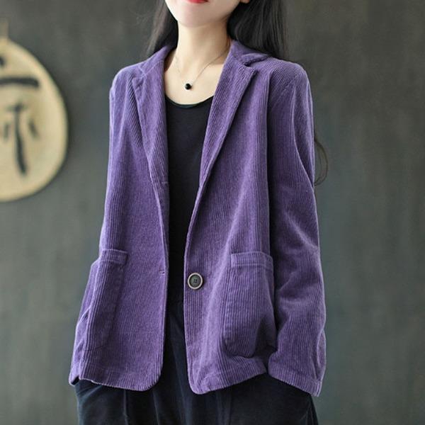 Autumn New Cotton Corduroy All-match Coats 2020 Loose Comfortable Long Sleeve Women Tops Coat - Omychic