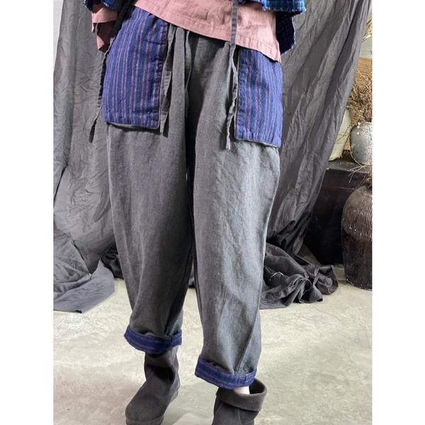 Elastic Waist Vintage Pants Ladies Vintage Flax Trousers - Omychic