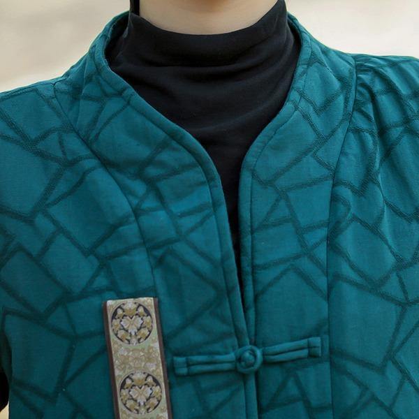 Winter New Button Warm Stand Long Sleeve Women Parkas Patchwork Coats - Omychic