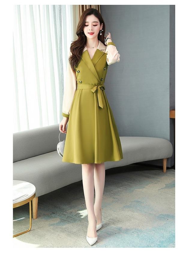 long sleeve plus size women causal loose midi spring  autumn dress   for women - Omychic