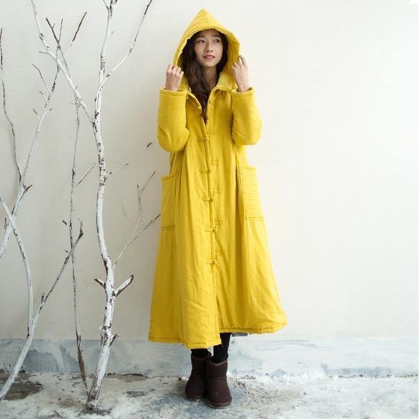 2020 New Long Hooded Parkas Winter Thick Warm Cotton Linen  Colors - Omychic