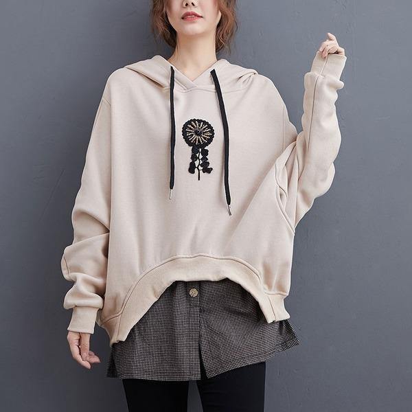 Oversized Women Casual Hooded Sweatshirt  Loose Female Thick Cotton Warm Hoodies - Omychic