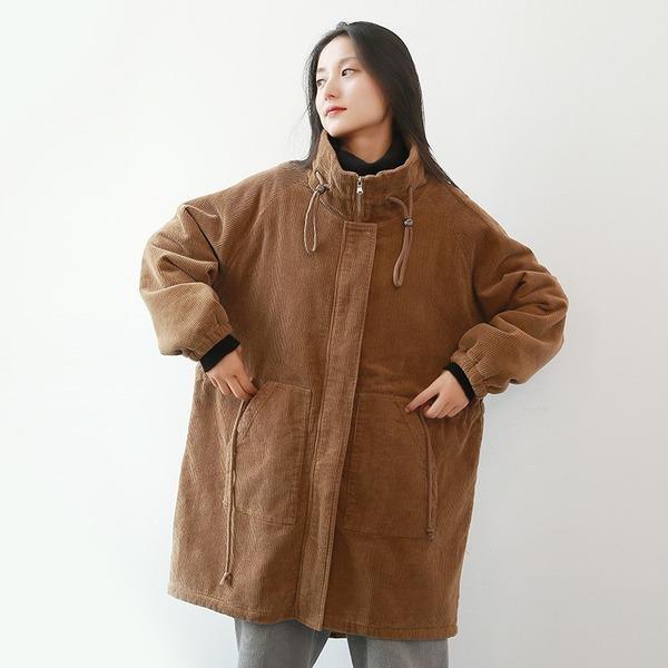 Vintage Stand Warm Coats 2020 Winter New Long Sleeve Thick Patchwork Women Cloths Retro Parkas - Omychic