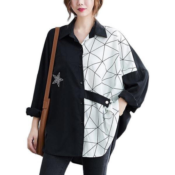 omychic plus size oversiz cotton vintage korean style Casual loose autumn shirt women blouse 2020 clothes ladies tops - Omychic