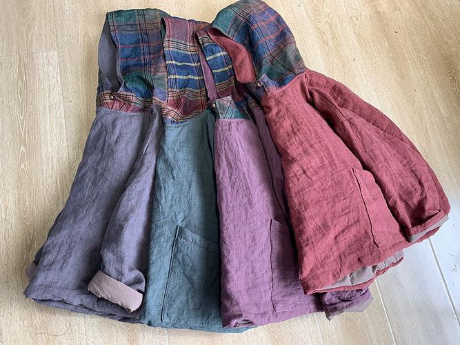 Women Linen Patchwork Hooded Coat Parkas Ladies Vintage Flax Tops Female 2020 Outerwear 2020 Autumn Winter - Omychic
