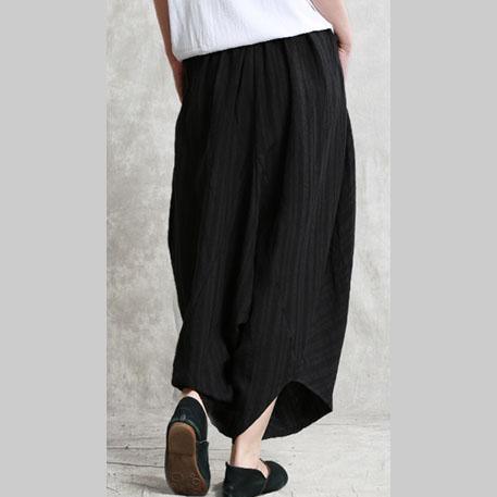 fashion black linen new pockets harem pants - Omychic