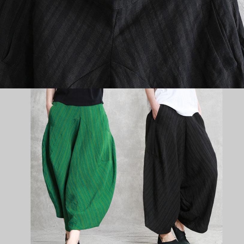 fashion black linen new pockets harem pants - Omychic