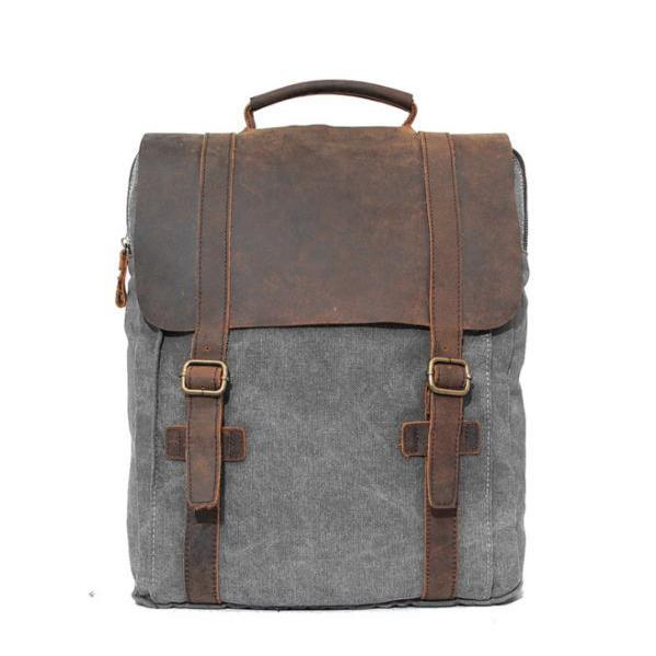 fashion patchwork canvas leather women backpacks - Omychic