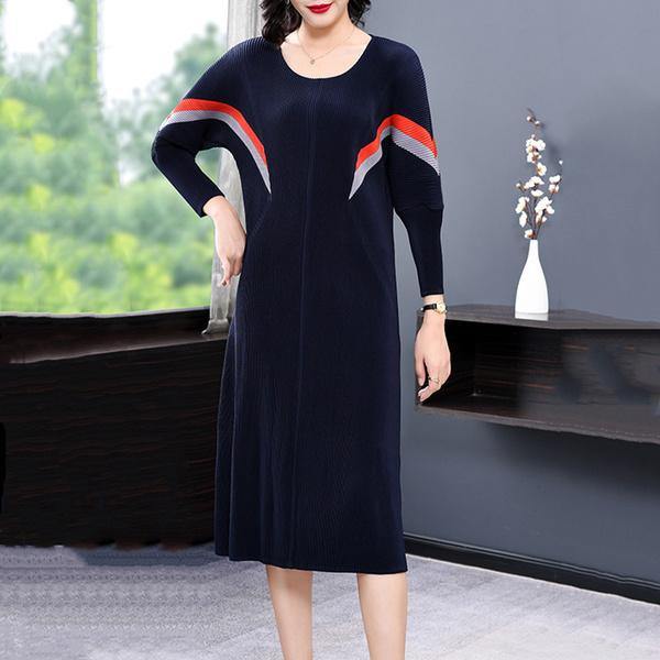 plus size vintage for women casual loose Folds autumn winter dress - Omychic