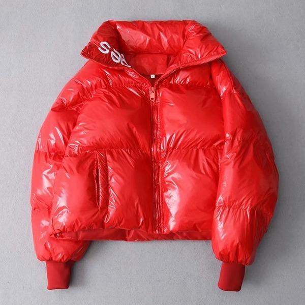 2020 Winter Glossy Down Parka women's Waterproof Coat Embroidery jacket - Omychic