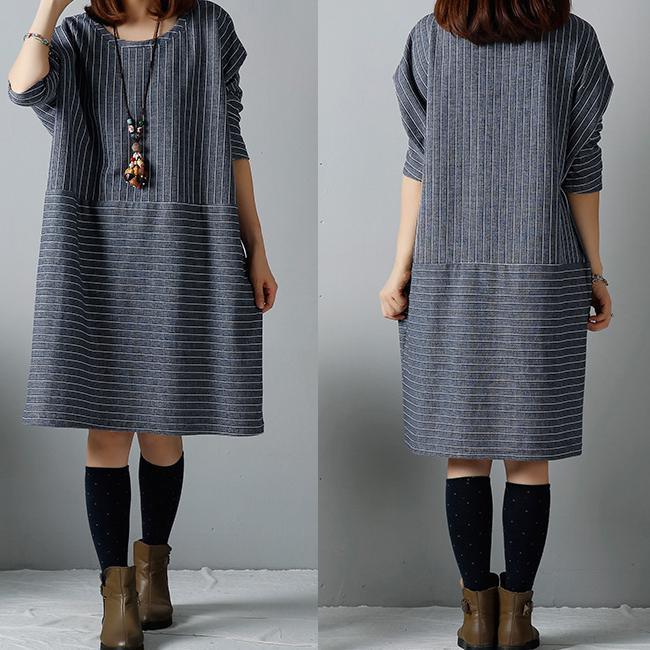 long sleeve cotton dresses Plus size winter dress - Omychic