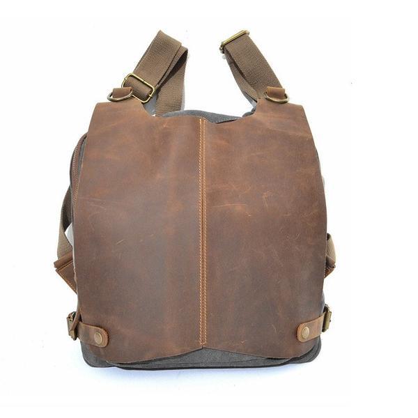 mixed color women canvas leather backpacks - Omychic