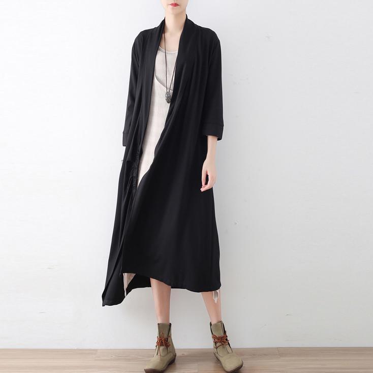 new autumn original black casual cotton coat plus size slim trench coats - Omychic