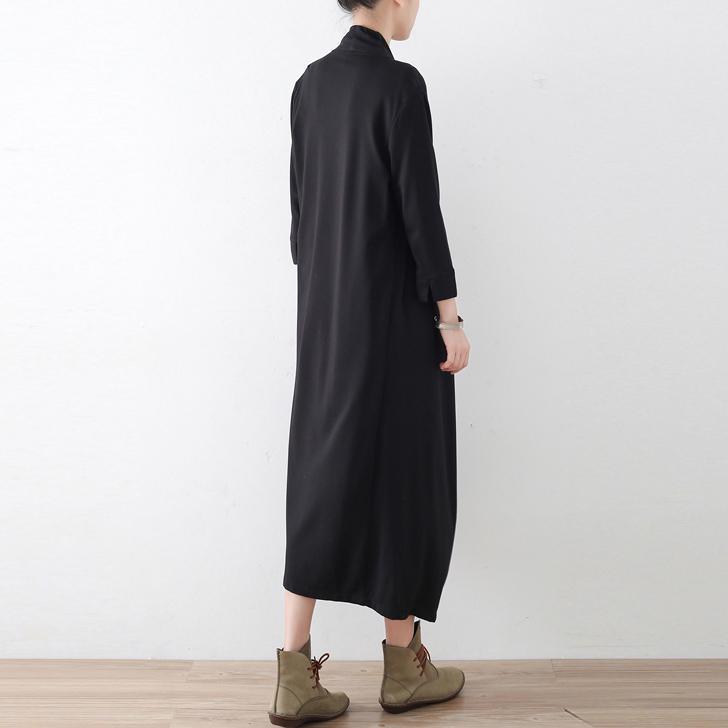 new autumn original black casual cotton coat plus size slim trench coats - Omychic