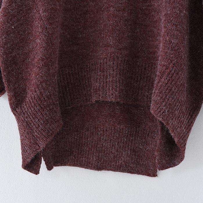 new autumn purple red casual sweater tops plus size cute fashion knit sweaters - Omychic