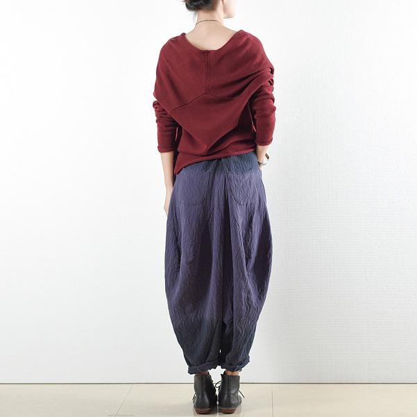 new black plus size pants casual linen trousers - Omychic