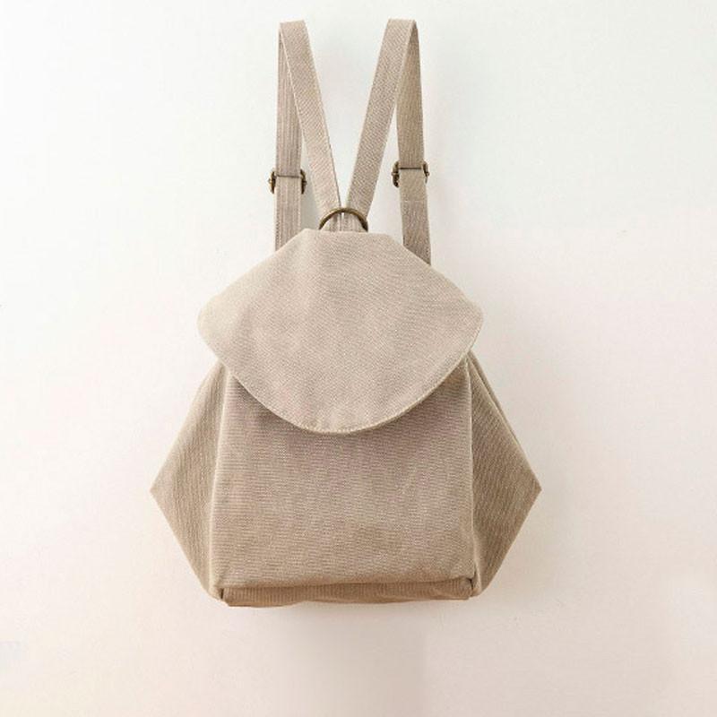 New Casual Women Zipper Shoulder Bag Canvas Backpack - Omychic