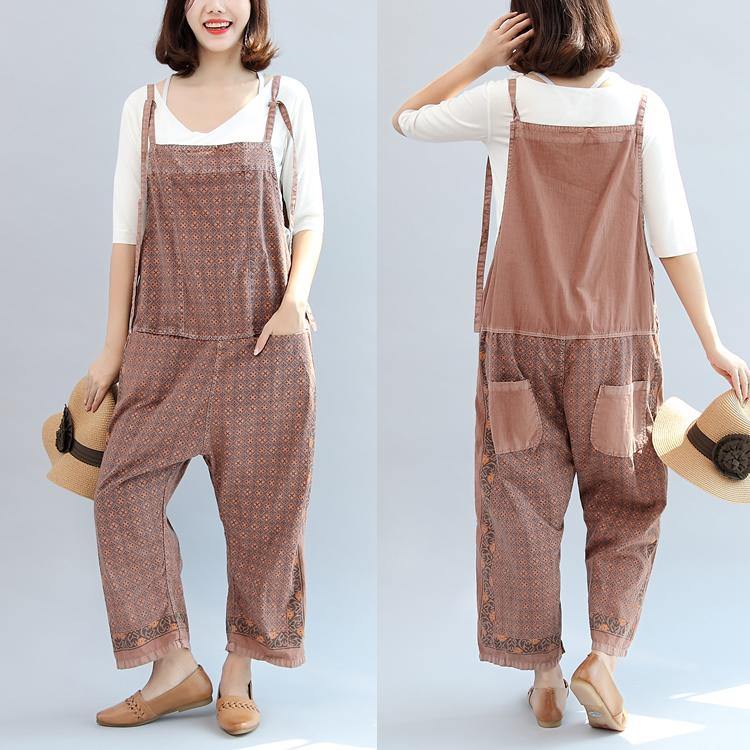 new cotton patchwork prink trousers oversize stylish jumpsuit pants - Omychic