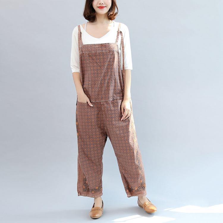 new cotton patchwork prink trousers oversize stylish jumpsuit pants - Omychic