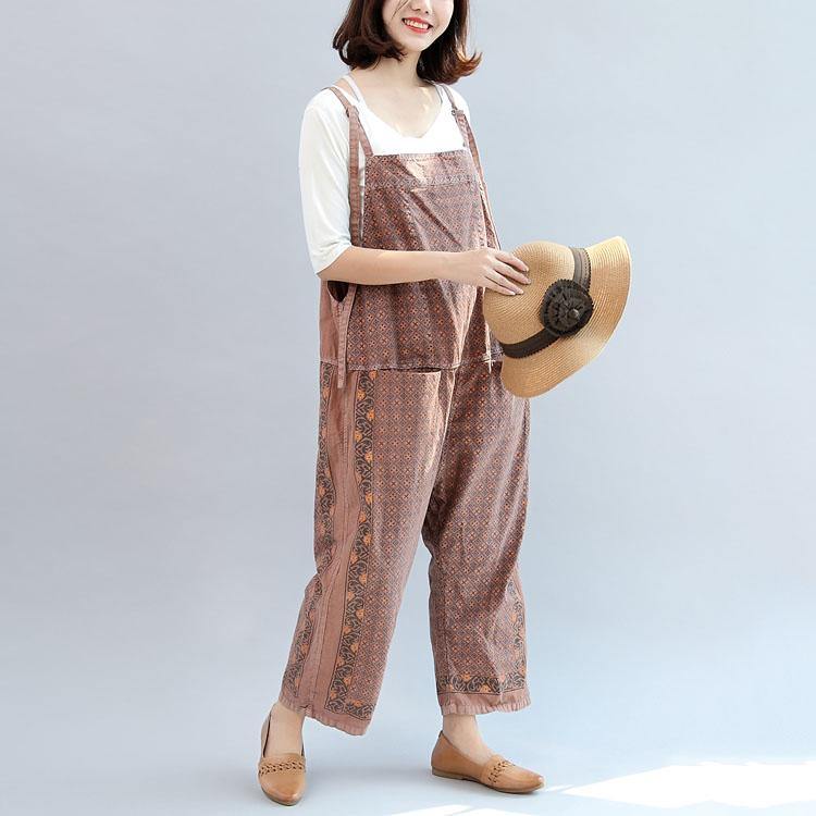 new cotton patchwork prink trousers oversize stylish jumpsuit pants - Omychic