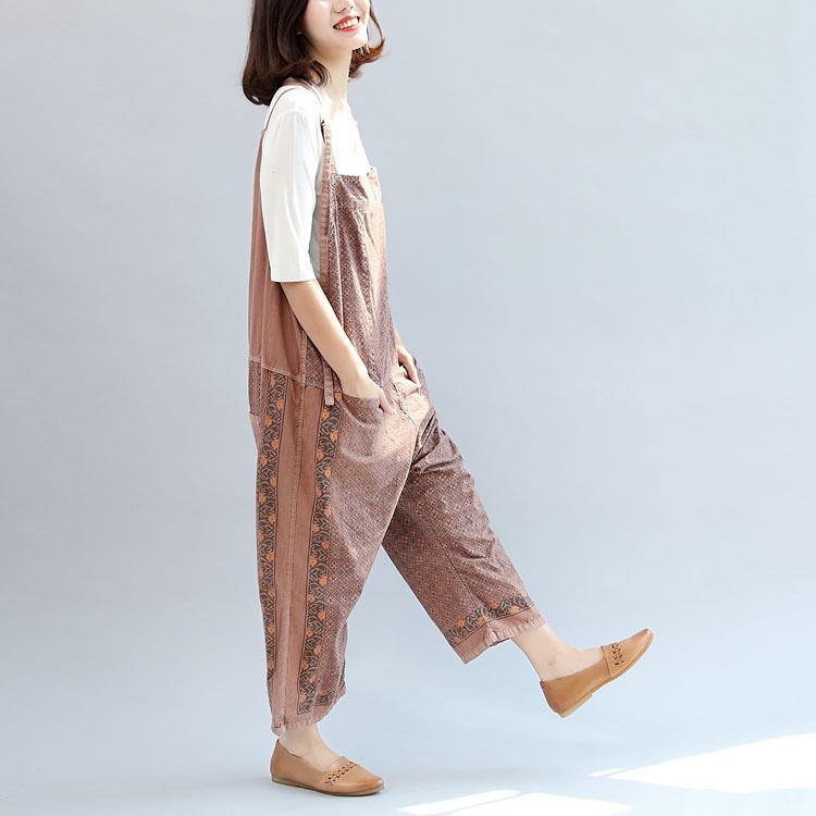 new cotton patchwork prink trousers oversize stylish jumpsuit pants - Omychic