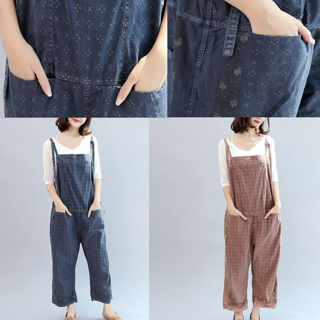 new cotton patchwork prink trousers oversize stylish jumpsuit pants - Omychic