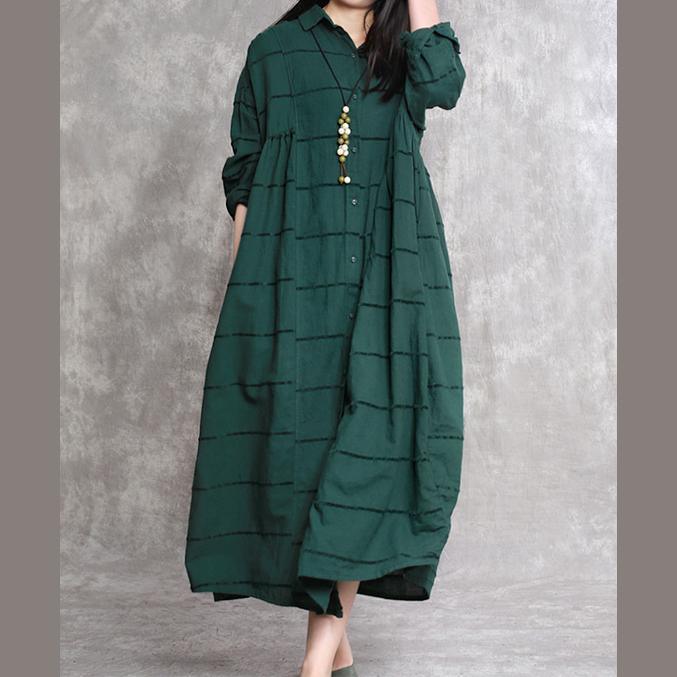 new green linen cardigans oversize patchwork elegant long coats - Omychic