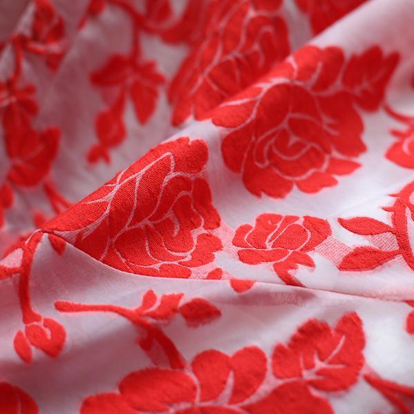 new red prints casual cotton dresses oversize sundress sleeveless maxi dress - Omychic