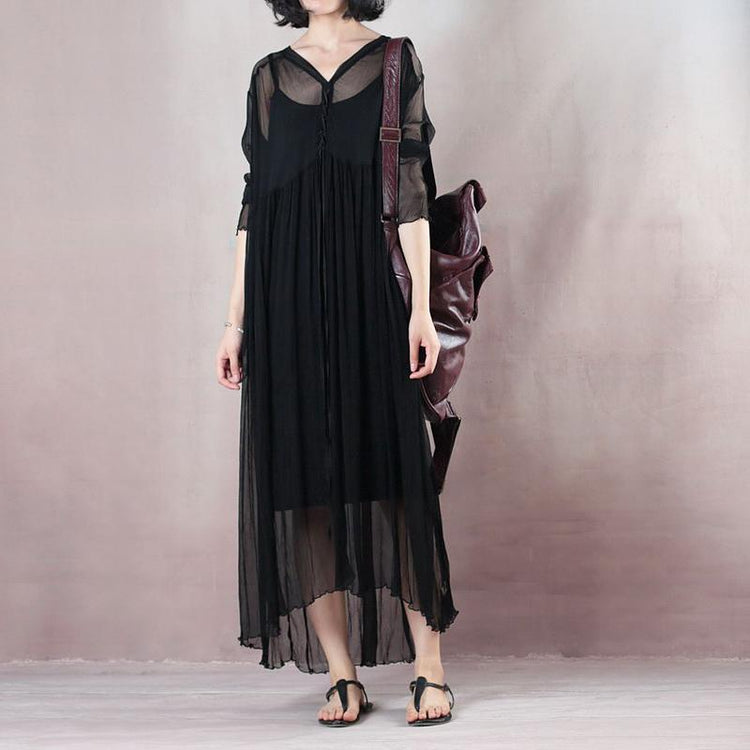 original designed black summer dress  baggy dresses summer dress - Omychic