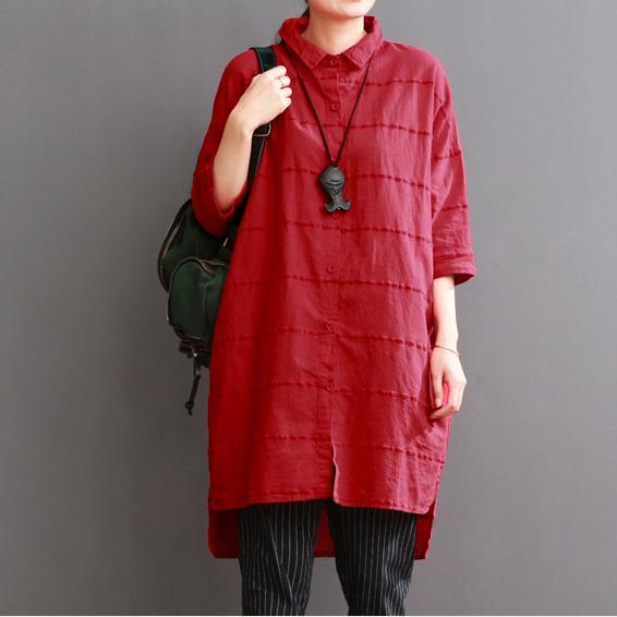 Red Linen Dress For Summer Red Dress Casual Sundress ( Limited Stock) - Omychic