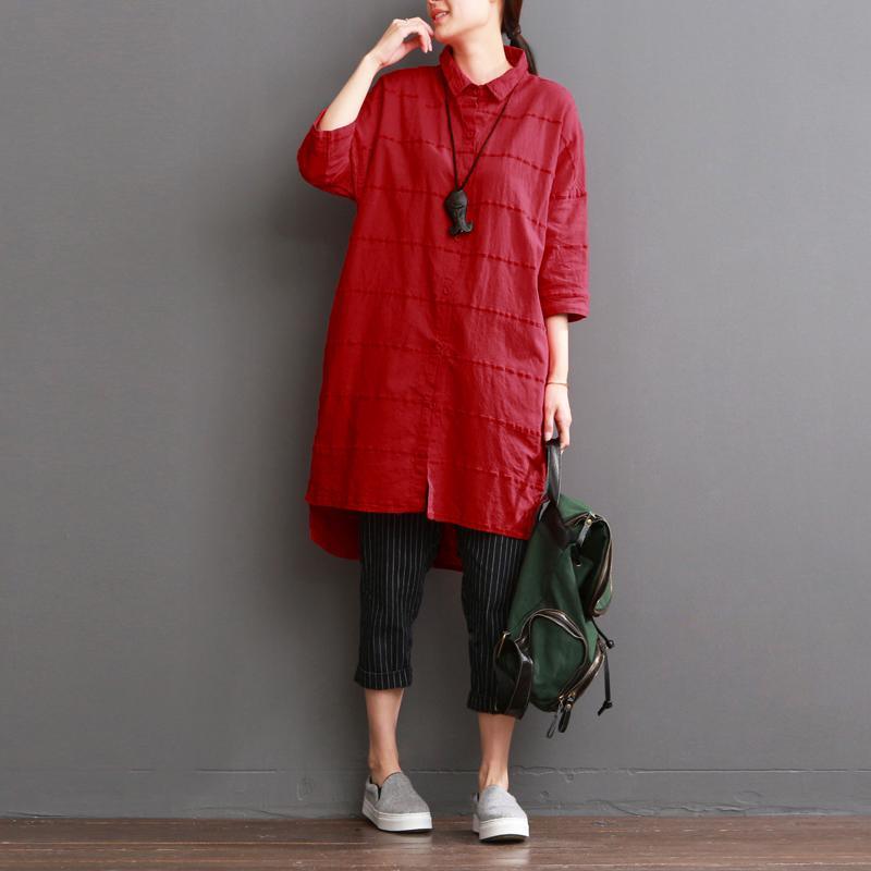 Red Linen Dress For Summer Red Dress Casual Sundress ( Limited Stock) - Omychic