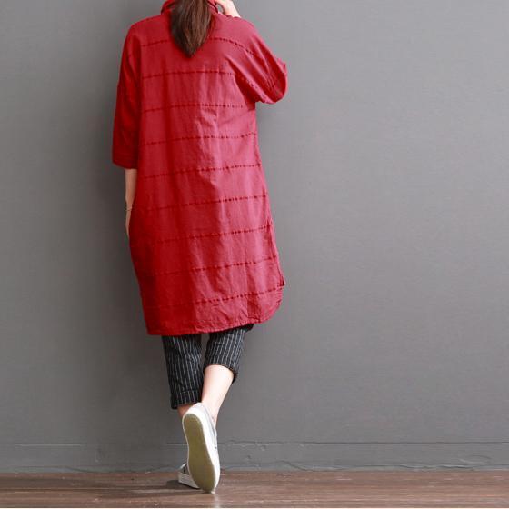 Red Linen Dress For Summer Red Dress Casual Sundress ( Limited Stock) - Omychic