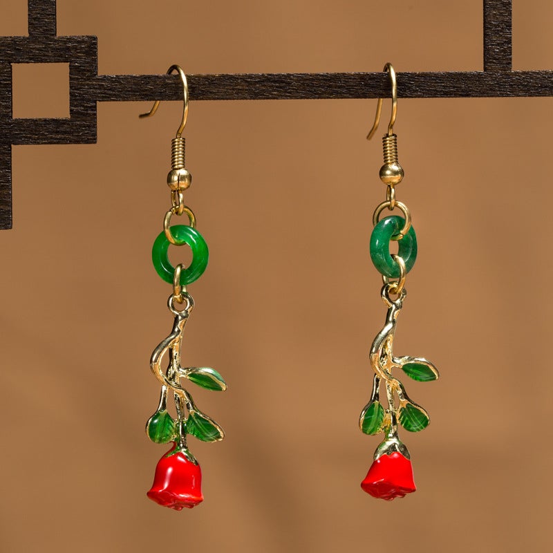 Retro Ethnic Style Creative Rose Earrings