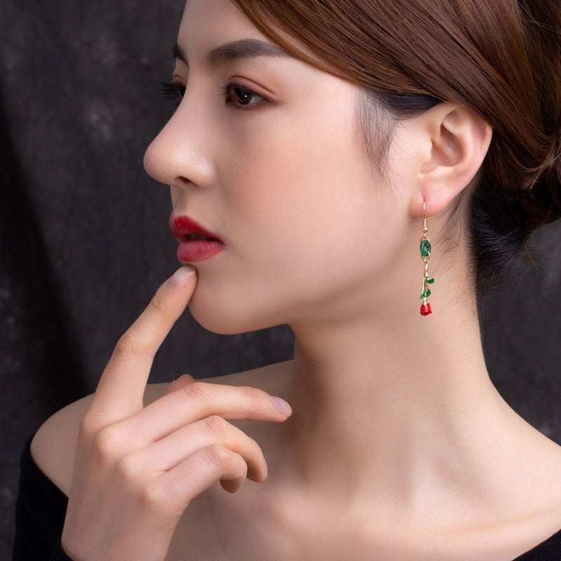 Retro Ethnic Style Creative Rose Earrings