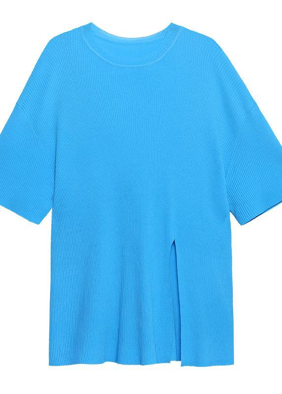 side open Natural Blue side open Long Summer T Shirts - Omychic