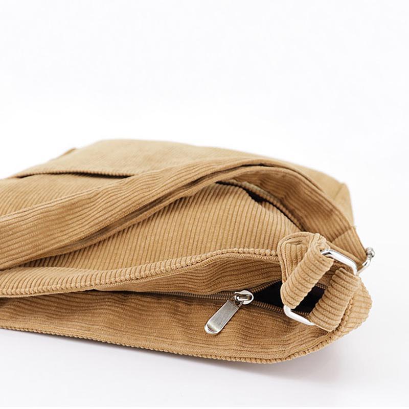 Simple Casual Corduroy Solid Color Crossbody Bag