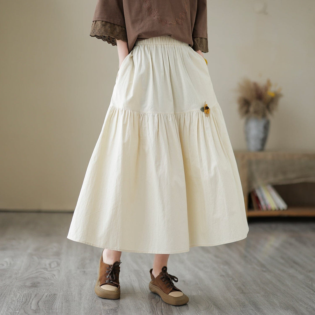 Casual Stylish Solid Cotton Skirts Summer