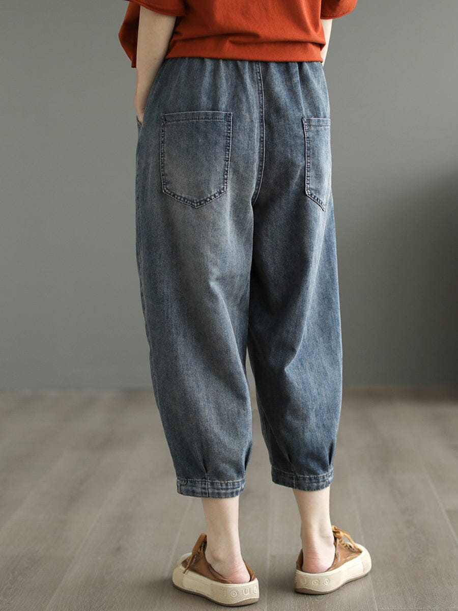 Spring Retro Casual Cotton Embroidery Jeans