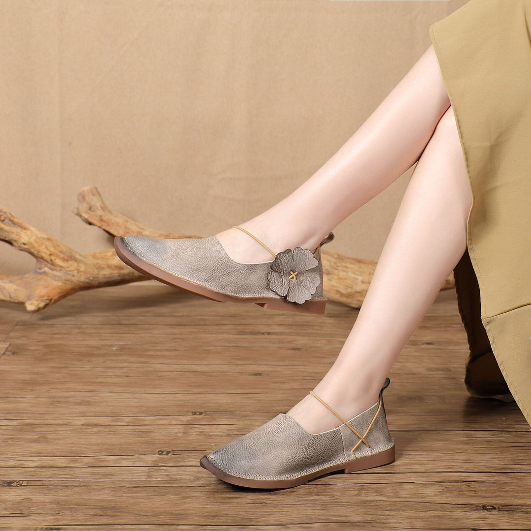 Spring Retro Leather Pointed Toe Casual Shoes