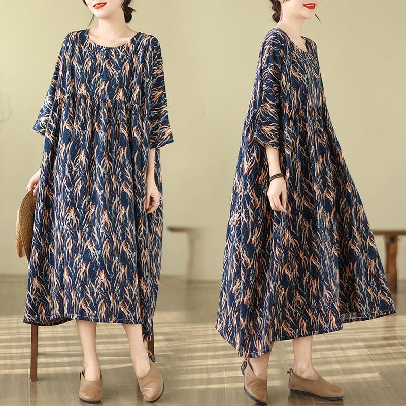 Loose Casual Spring Printed Half Sleeved Dress